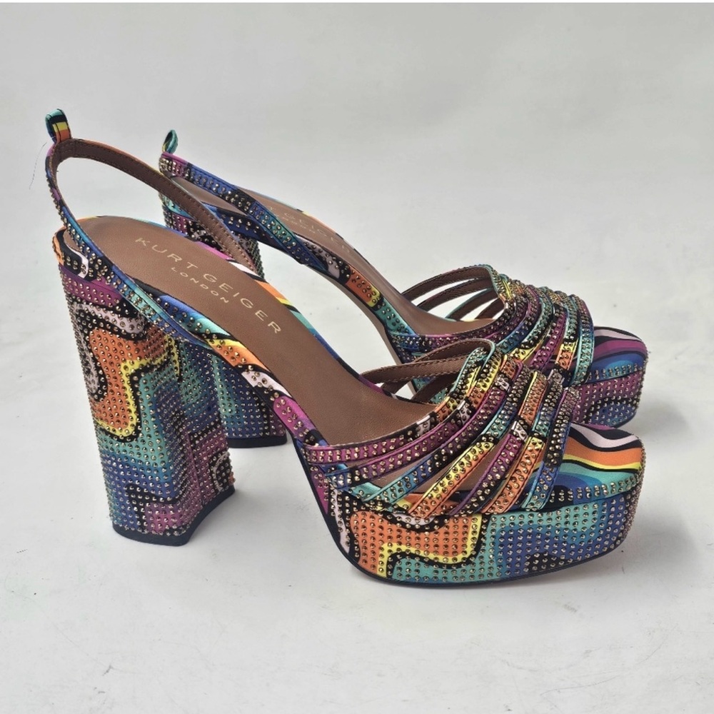 Kurt Geiger Multicolor Strappy Platform Heels - Picture 2 of 7